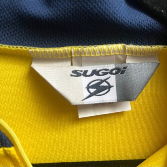 Sugoi cycling bright yellow blue jersey shirt Sz XL - Picture 6 of 10